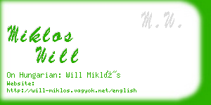 miklos will business card